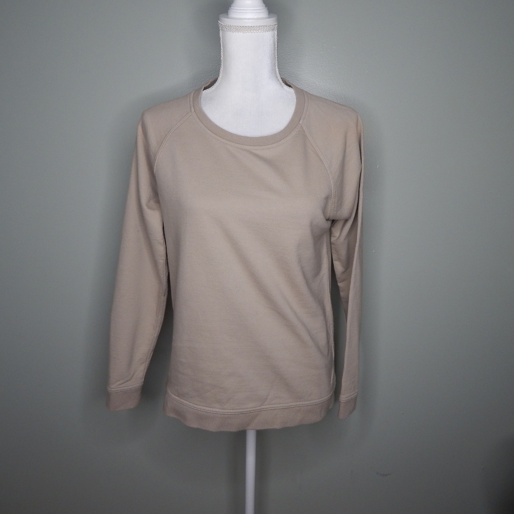 everlane women sweatshirt small tan beige